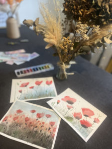 Atelier aquarelle coquelicots